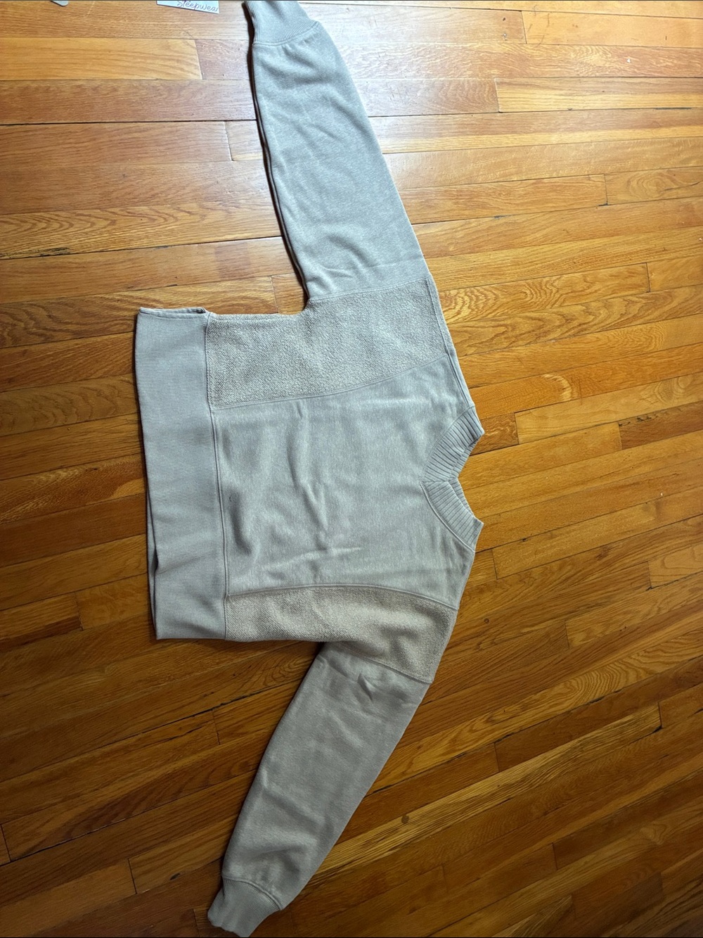 aerie Neutral Sweatshirt in Light Taupe with slight v neck